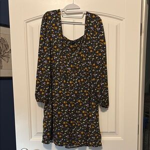 💥Mudd Peasant Dress, Floral Black Long Sleeve Dress💥